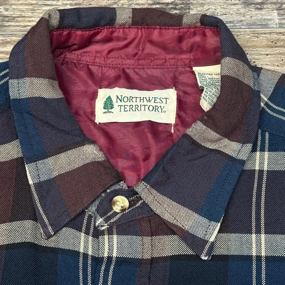 Northwest Territory Shirt - Flannel Button Down - Mens XL - Vintage 90s - Picture 5 of 10
